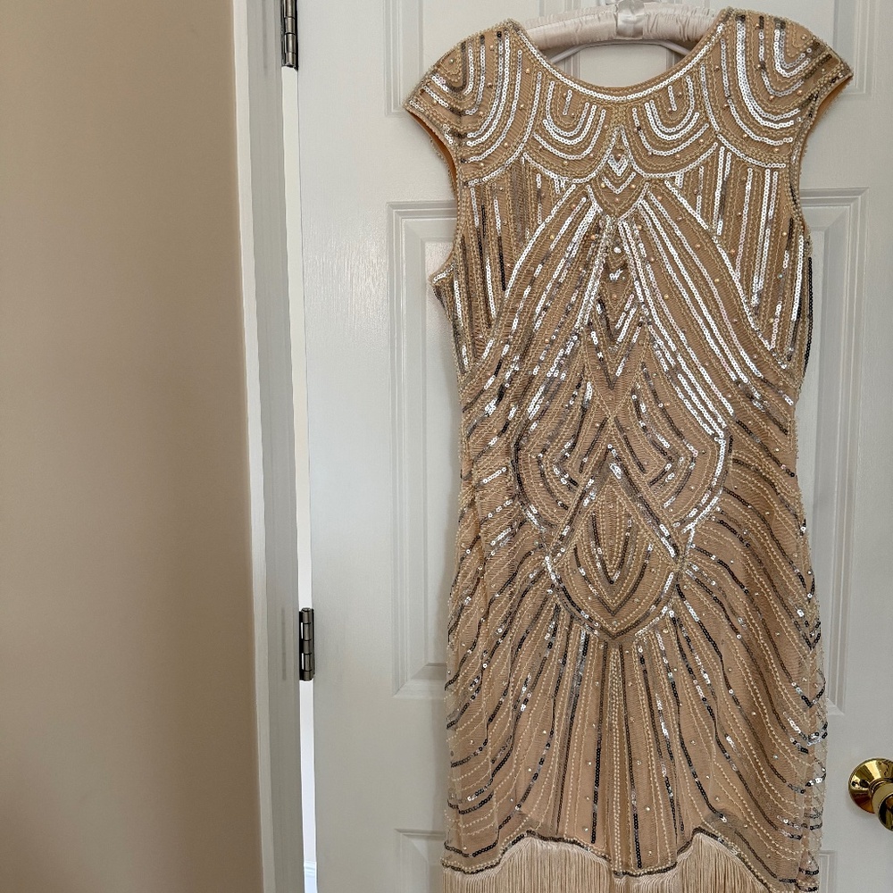 BABEYOND Women's Flapper 1920s Beaded Fringed Great Gatsby Dress - Picture 2 of 4